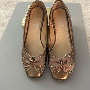 Gold Ballet  Flats